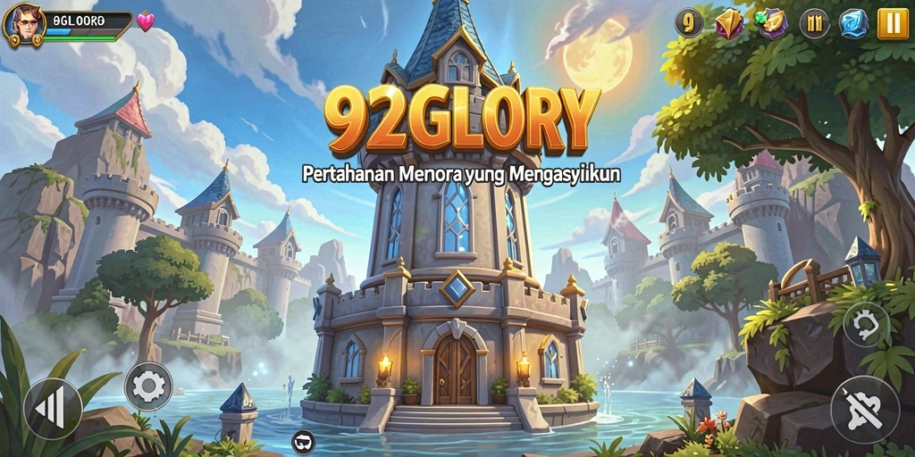 Tangkapan layar menampilkan gameplay seru 92GLORY dalam Tower Defense.