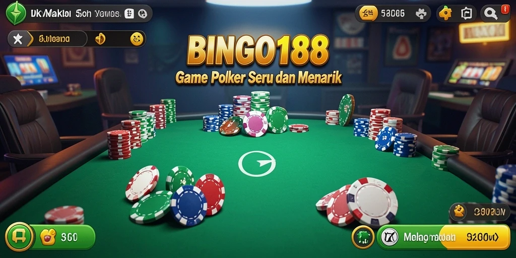 Screenshot permainan Poker di BINGO188 yang menampilkan suasana kompetisi.