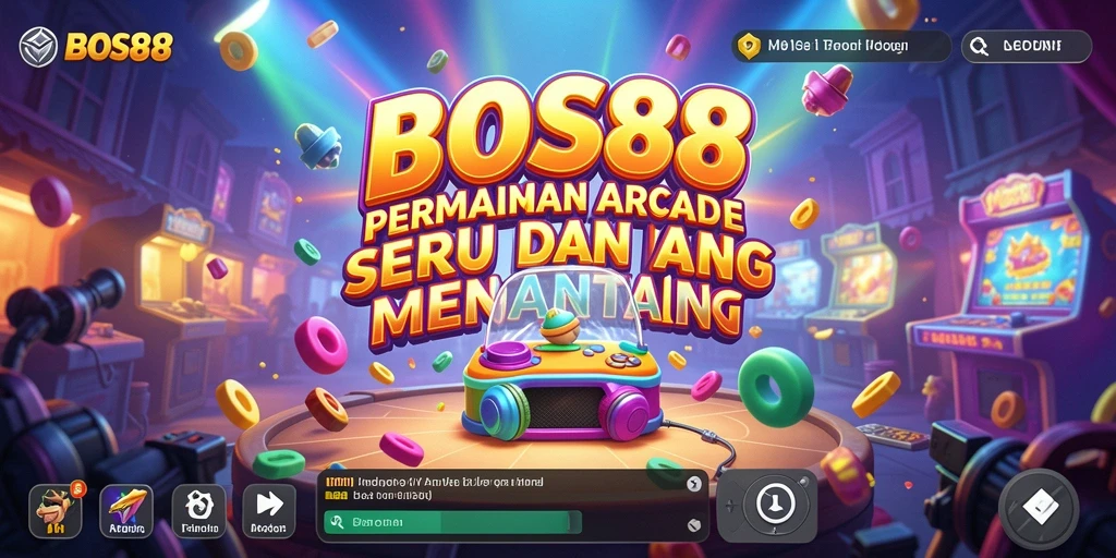 Screenshot permainan BOS88 dengan aksi permainan Arcade yang seru.