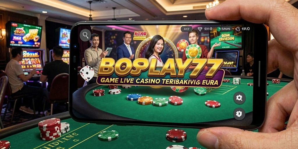 Tampilan gameplay seru di BOSPLAY77 dengan dealer live.
