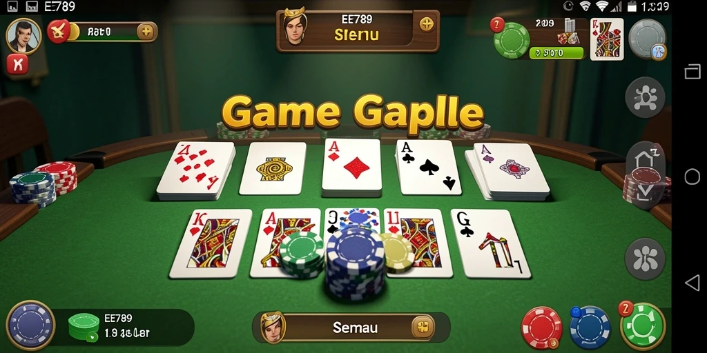 Gameplay seru EE789 yang menampilkan momen menegangkan dalam Gaple.