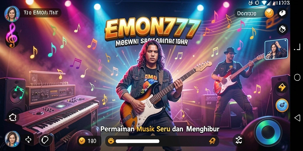 Screenshot gameplay EMON777 menunjukkan aksi seru dalam berkompetisi musik.