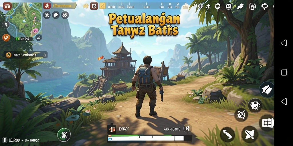 Tampilan antarmuka kehidupan dalam game Open World yang penuh aksi.