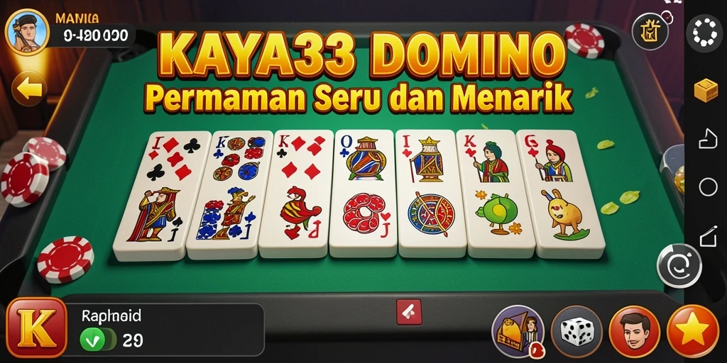Gameplay seru KAYA33 menampilkan domino yang menantang dan interaktif.
