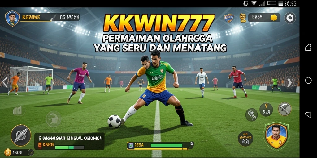 Tampilan gameplay seru dalam KKWIN777 dengan aksi olahraga yang mendebarkan.