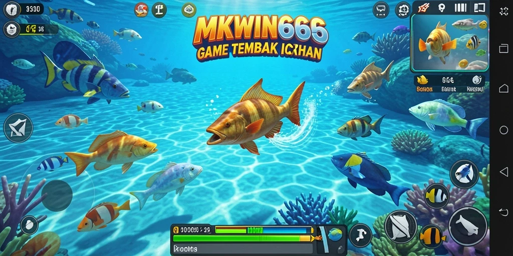 Tampilan screenshot gameplay MKWIN666 dengan aksi menembak ikan yang seru.
