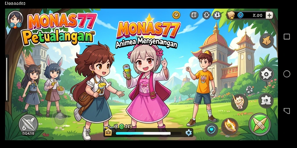 Screenshot gameplay MONAS77 menampilkan aksi seru karakter anime.