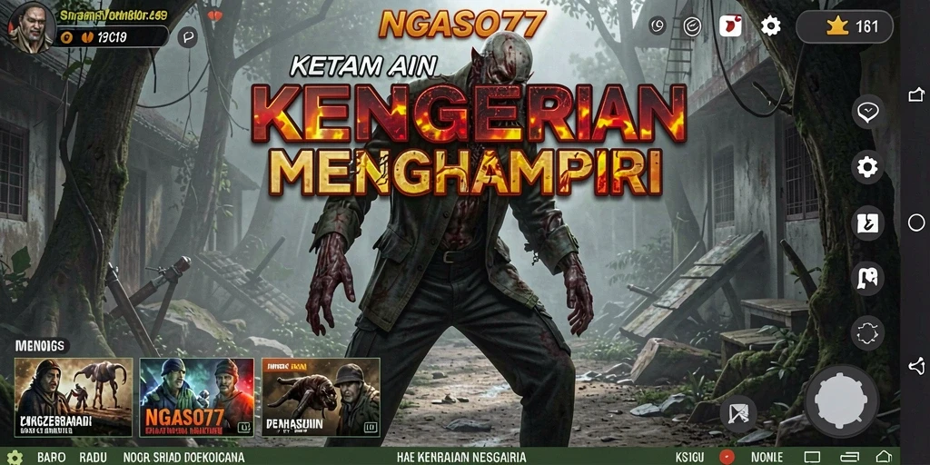 Tampilan gameplay NGASO77 yang menyeramkan dan mendebarkan.