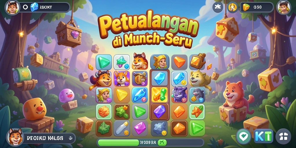 Screenshot utama OKJKT menampilkan gameplay seru Match-3 yang menantang.