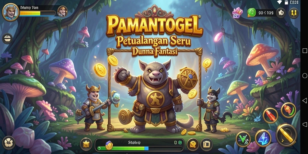 Screenshot menunjukkan aksi seru dalam game PAMANTOGEL.