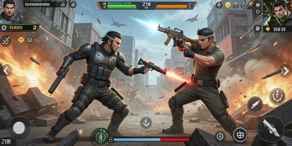 Tampilan utama gameplay Z18 menampilkan aksi seru dan mendebarkan.